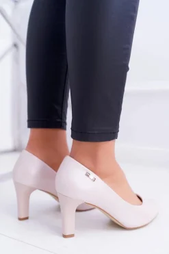 Czółenka damskie Sergio Leone Różowe Perłowe Orsola