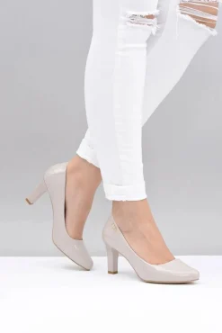 Czółenka damskie Sergio Leone Jasnoszare Lakierowane Orsola