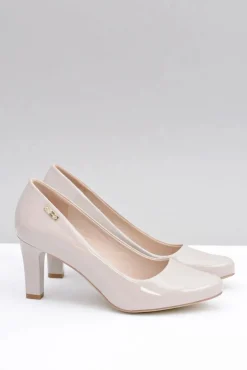 Czółenka damskie Sergio Leone Jasnoszare Lakierowane Orsola