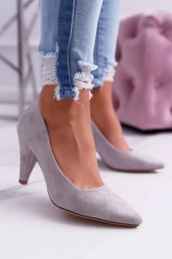 Czółenka Damskie Sergio Leone PB139 Szare Felice