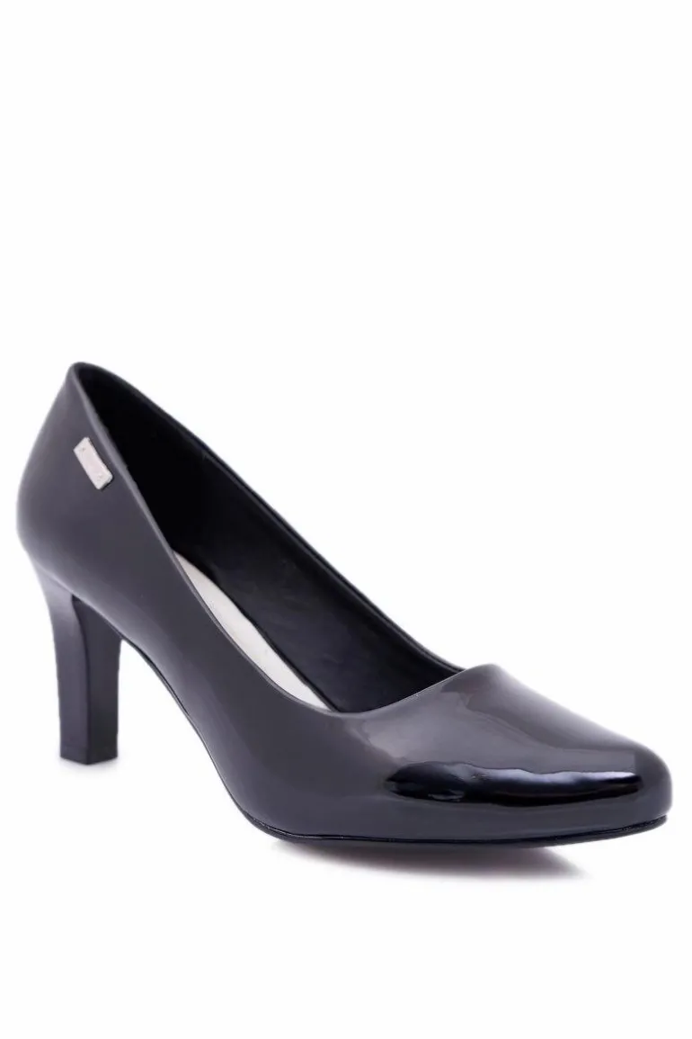 Czółenka damskie Sergio Leone Czarne Lakierowane Orsola