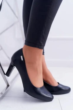 Czółenka damskie Sergio Leone Czarne Matowe Orsola