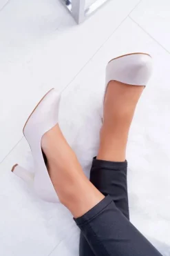 Czółenka damskie Sergio Leone Beżowe Perłowe Orsola