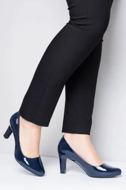 Czółenka damskie Sergio Leone Granatowe Lakierowane Orsola