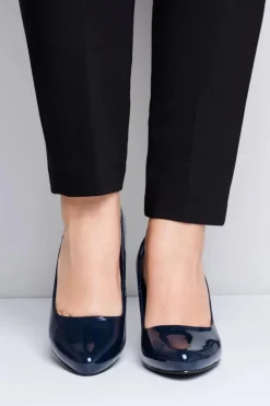 Czółenka damskie Sergio Leone Granatowe Lakierowane Orsola