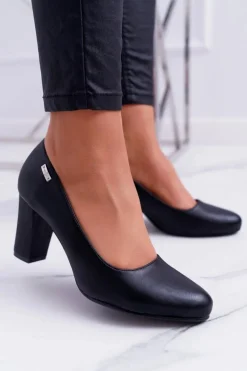 Czółenka Damskie Sergio Leone PB130 Czarne Amber