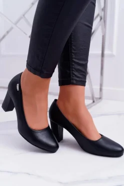 Czółenka Damskie Sergio Leone PB130 Czarne Amber