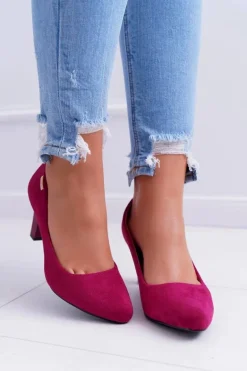 Czółenka Damskie Sergio Leone Fuksja Zamsz Orsola