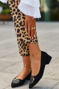 Czółenka Na Niskim Obcasie Z Eko Zamszu S.Barski KV27-037 Czarne