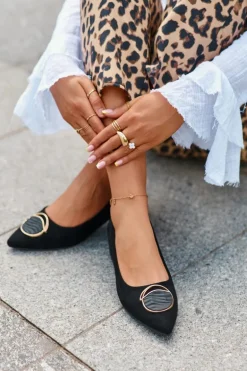 Czółenka Na Niskim Obcasie Z Eko Zamszu S.Barski KV27-037 Czarne