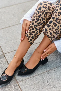 Czółenka Na Niskim Obcasie Z Eko Zamszu S.Barski KV27-037 Czarne