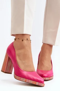 Czółenka Na Słupku Laura Messi 2746 Różowe