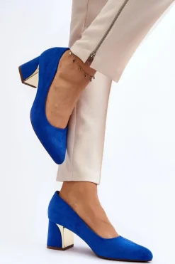 Czółenka Na Słupku Niebieskie Stelloria