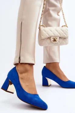 Czółenka Na Słupku Niebieskie Stelloria