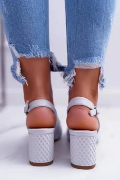 Czółenka Na Słupku Sergio Leone SK797 Szare Hertes