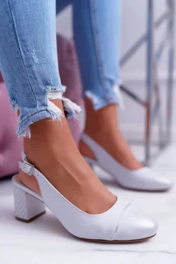 Czółenka Na Słupku Sergio Leone SK797 Szare Hertes