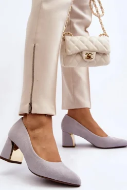 Czółenka Na Słupku Szare Stelloria