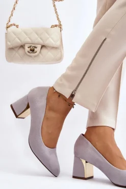 Czółenka Na Słupku Szare Stelloria