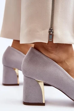 Czółenka Na Słupku Szare Stelloria