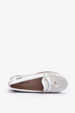 Damskie Ażurowe Mokasyny Białe Twista