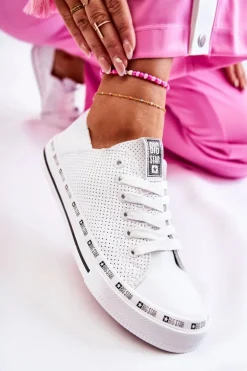 Damskie Ażurowe Trampki Big Star Białe FF274024