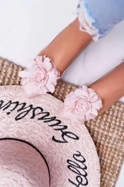 Damskie Balerinki Lu Boo Różowe Z Kwiatem Transparentne Dairin