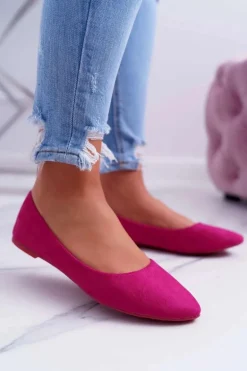 Damskie Balerinki Zamsz Fuksja Bueno