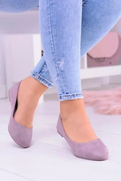 Damskie Balerinki Zamsz Wrzosowy Bueno