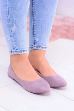Damskie Balerinki Zamsz Wrzosowy Bueno