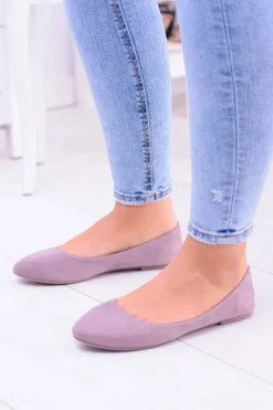 Damskie Balerinki Zamsz Wrzosowy Bueno