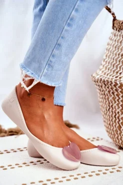 Damskie Baleriny Pachnące Gumowe ZAXY Beżowe FF285051