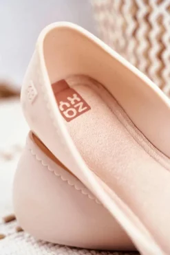 Damskie Baleriny Pachnące Gumowe ZAXY Beżowe FF285051