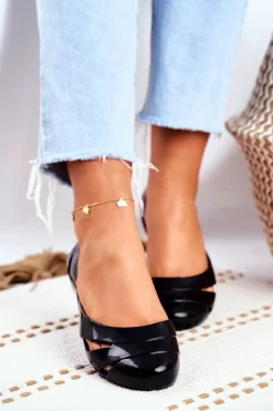 Damskie Baleriny Pachnące Gumowe ZAXY Czarne FF285053