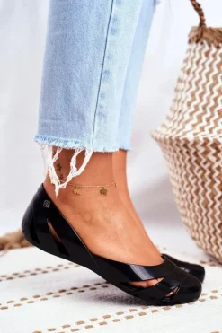 Damskie Baleriny Pachnące Gumowe ZAXY Czarne FF285053