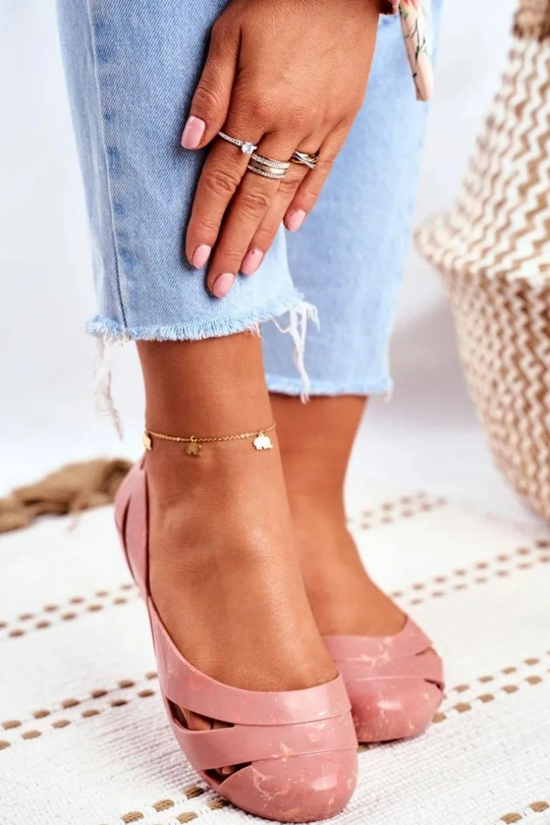 Damskie Baleriny Pachnące Gumowe ZAXY Nude Beż FF285054