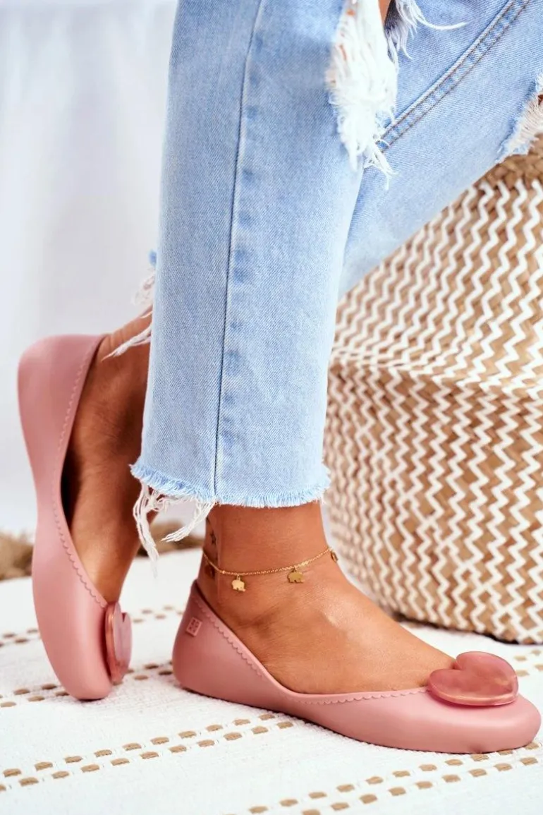 Damskie Baleriny Pachnące Gumowe ZAXY Różowe FF285052