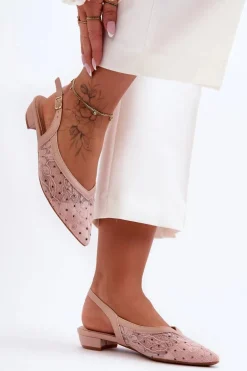 Damskie Baleriny W Kropki Różowe Adore