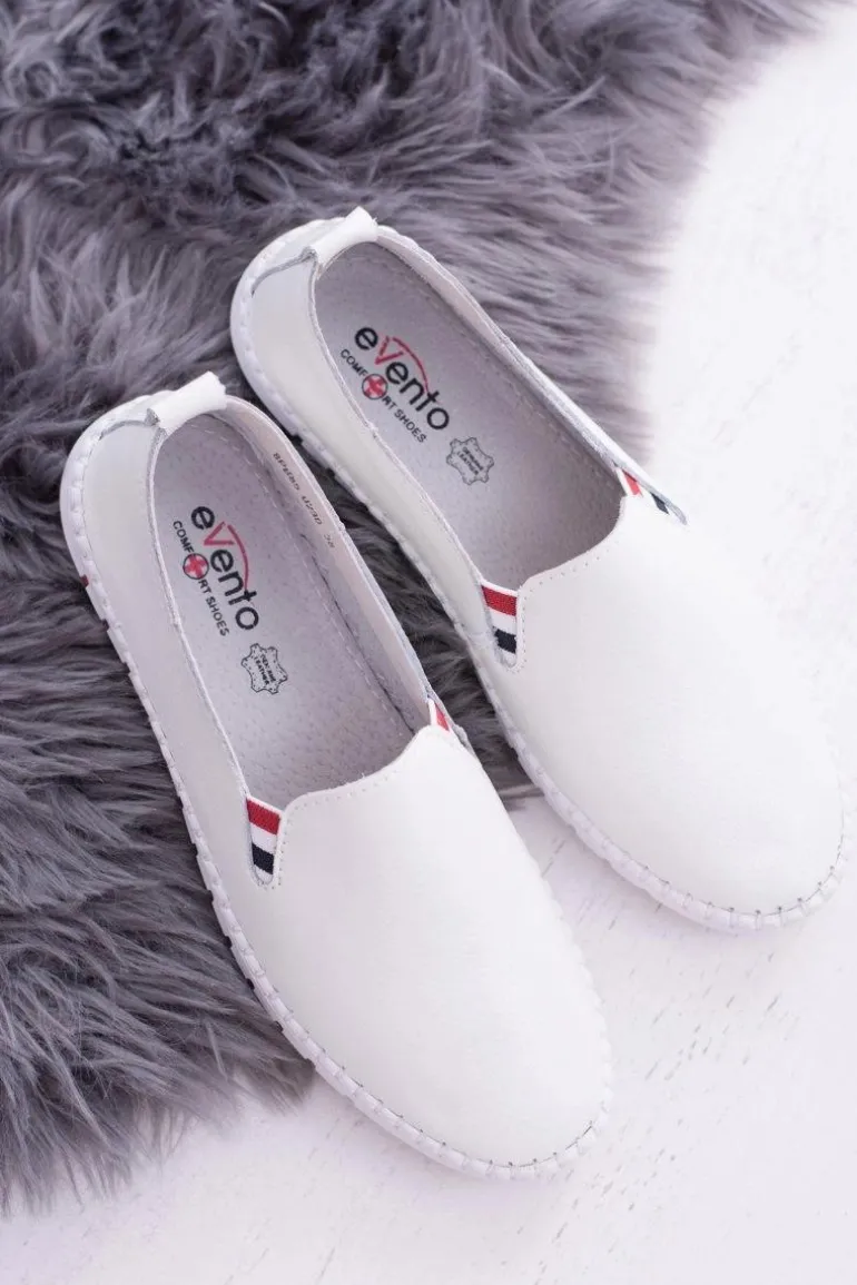 Damskie Białe Skórzane Tenisówki Bellara