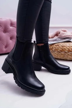 Damskie Botki Czarne Disquared