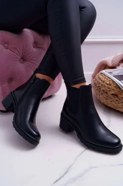 Damskie Botki Czarne Disquared