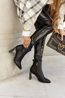 Damskie Botki Czarne na Słupku Olastis