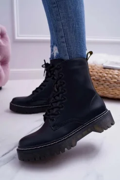 Damskie Botki Glany Workery Czarne Barski 56-5