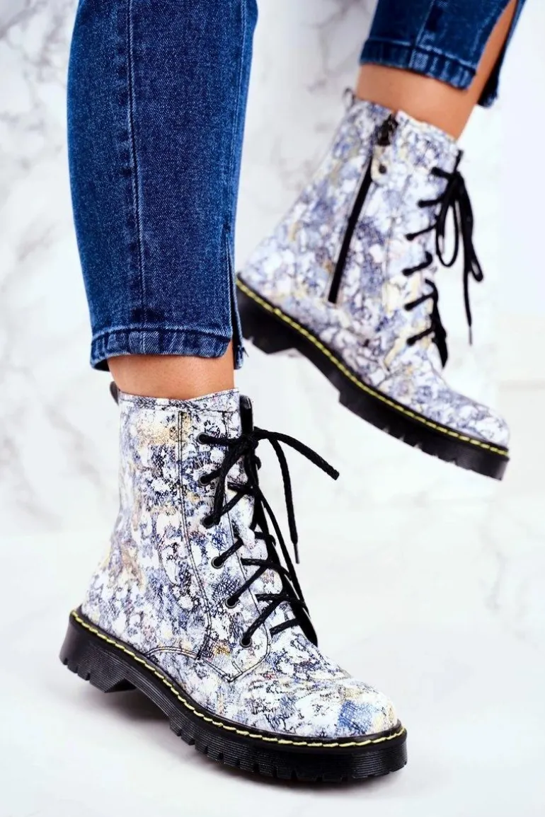 Damskie Botki Glany Workery Maciejka Wielokolorowe 01609-39/00-6