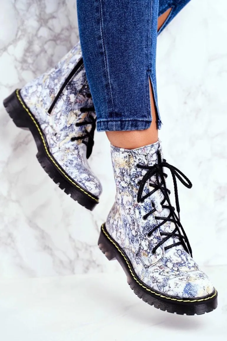 Damskie Botki Glany Workery Maciejka Wielokolorowe 01609-39/00-6