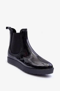 Damskie Botki Kalosze Czarne Deila