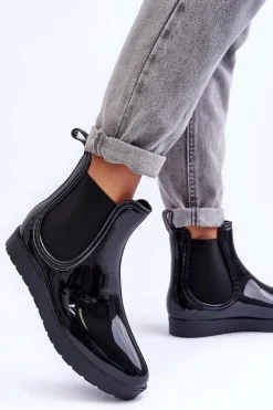 Damskie Botki Kalosze Czarne Deila