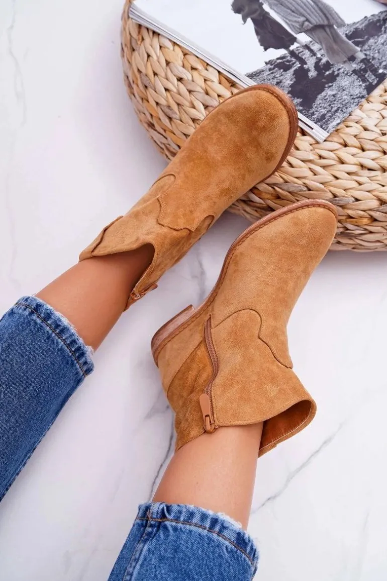 Damskie Botki Na Koturnie Camel Evana