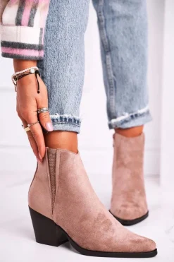 Damskie Botki Na Obcasie Khaki Loud