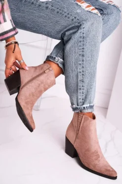 Damskie Botki Na Obcasie Khaki Loud