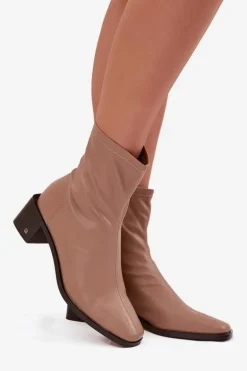 Damskie Botki Na Obcasie Vinceza 23-10791 Beżowe